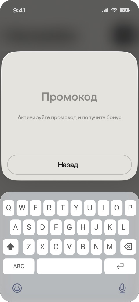 Введите промокод